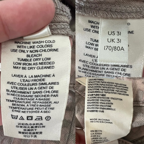 PILCRO Anthropologie Women's Brown Beige Paisley Skinny Jeans Pants Size 31 - Picture 8 of 15